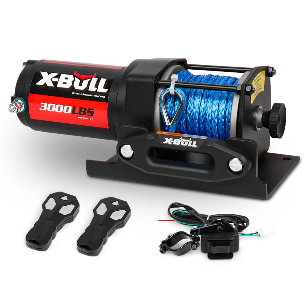 Automotive Lifts & Hoists: X-BULL 12V Electric Winch 3000LB ATV Winch Boat Trailer Winch Synthetic Rope