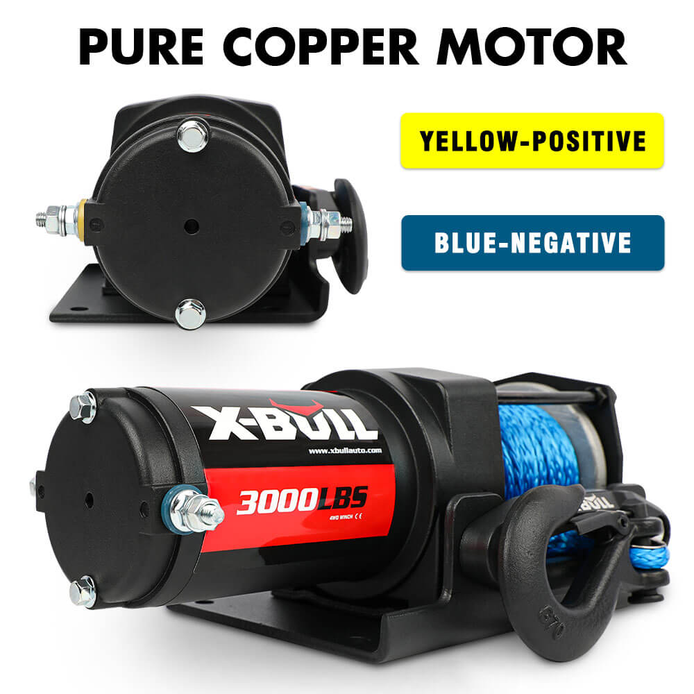 Automotive Lifts & Hoists: X-BULL 12V Electric Winch 3000LB ATV Winch Boat Trailer Winch Synthetic Rope