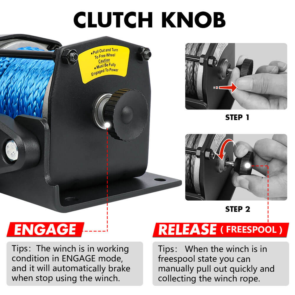 Automotive Parts: X-BULL Electric Winch 12V 3000LBS Synthetic Rope ATV UTV Boat Trailer With 2 X Wireless remote