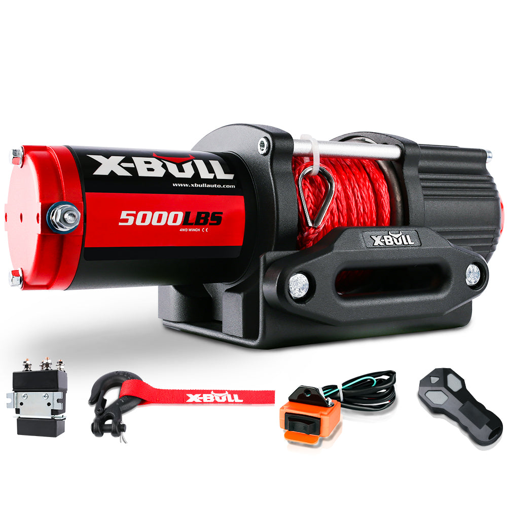 Automotive Parts: X-BULL Electric Winch 12V 5000LBS Synthetic Rope Wireless remote ATV UTV Boat Trailer