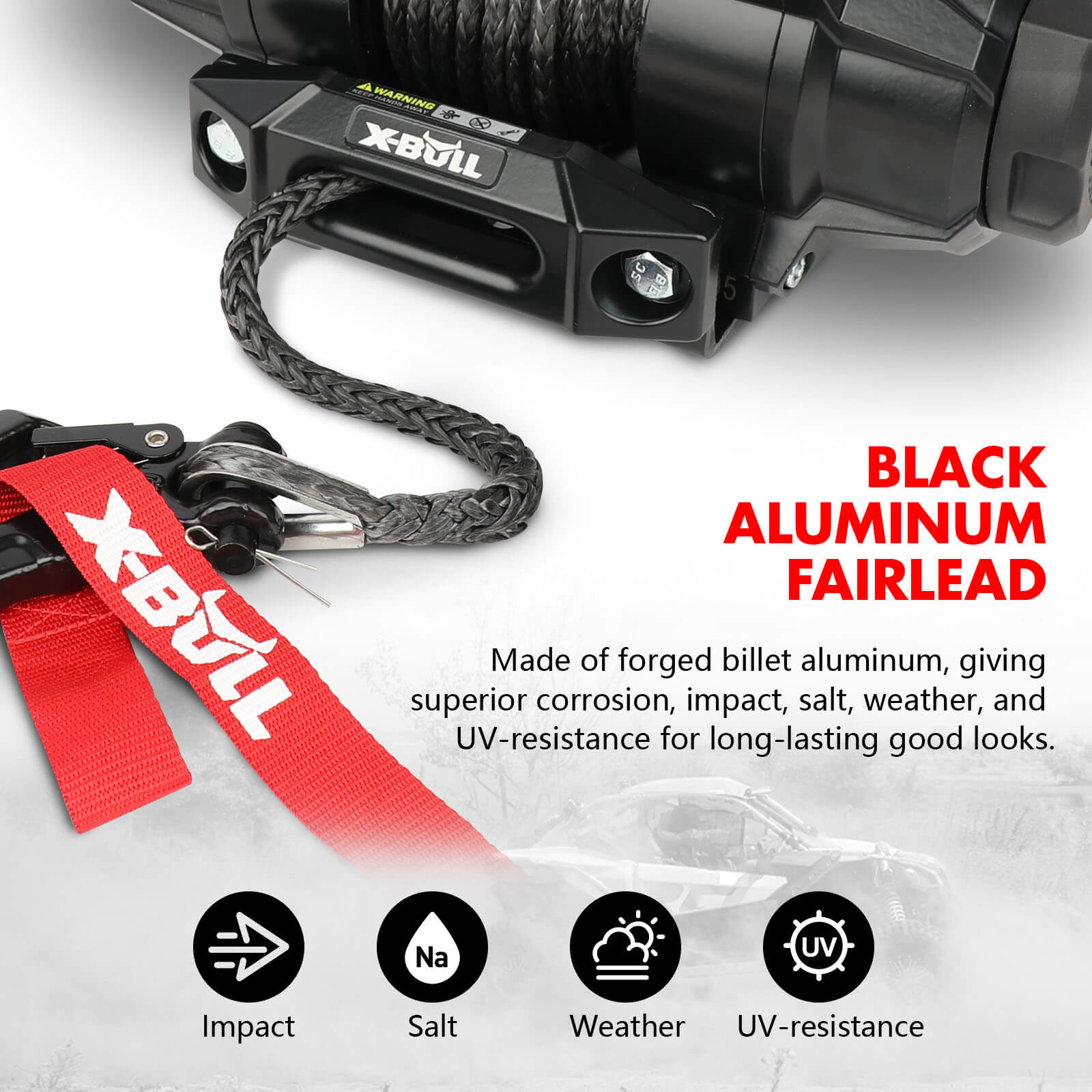 Automotive Parts: X-BULL 5000LBS Electric Winch 12V Synthetic Rope ATV UTV Boat Upgraded version