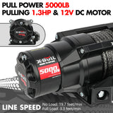 Automotive Parts: X-BULL 5000LBS Electric Winch 12V Synthetic Rope ATV UTV Boat Upgraded version