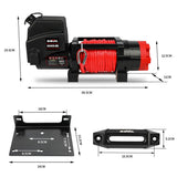 4WD Recovery Tools: X-BULL Electric Winch 6000LBS 12V BOAT Synthetic Rope Wireless Remote 4WD ATV UTV