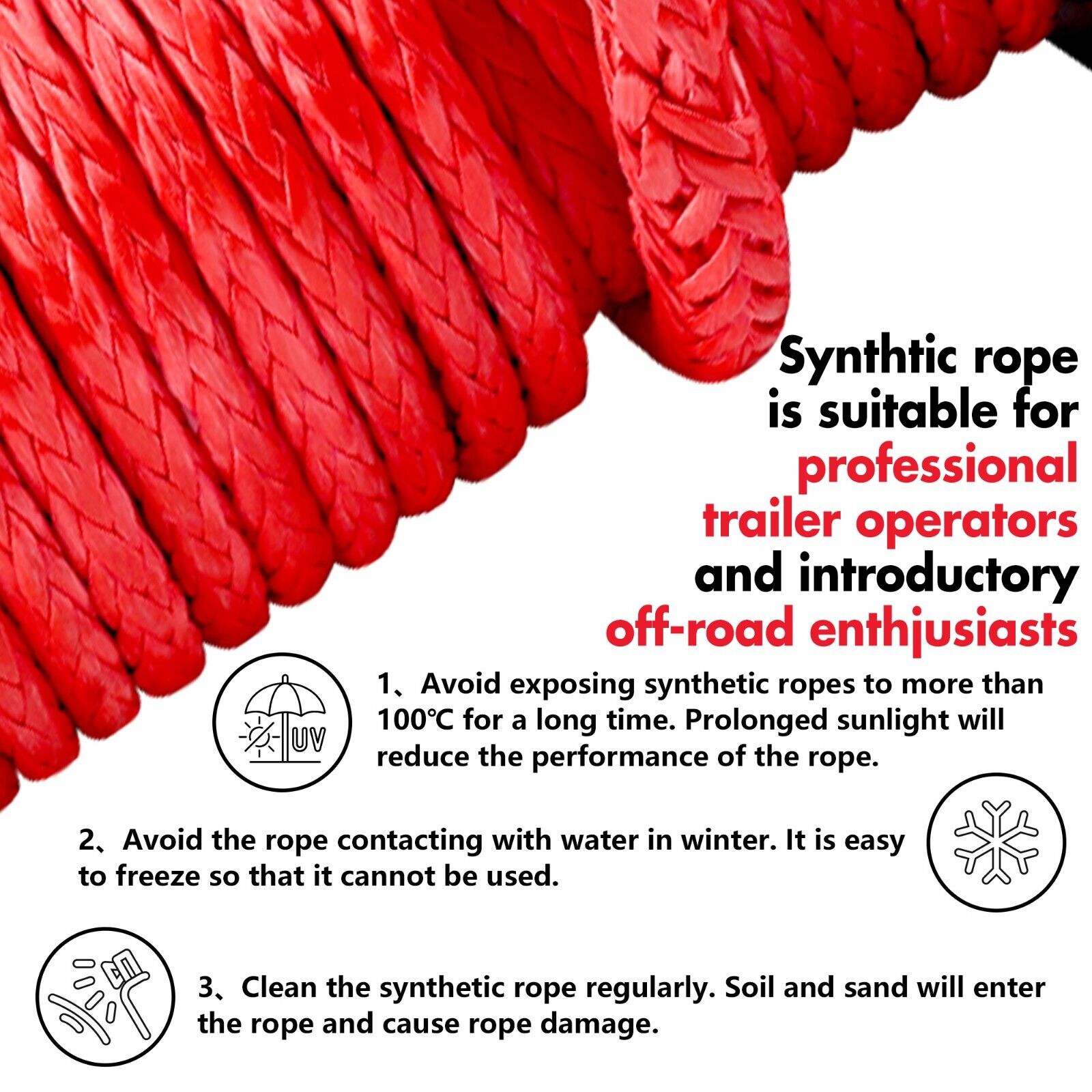 Automotive Lifts & Hoists: X-BULL 14500LBS Electric Winch 12V synthetic rope with Recovery Tracks Gen3.0 Red