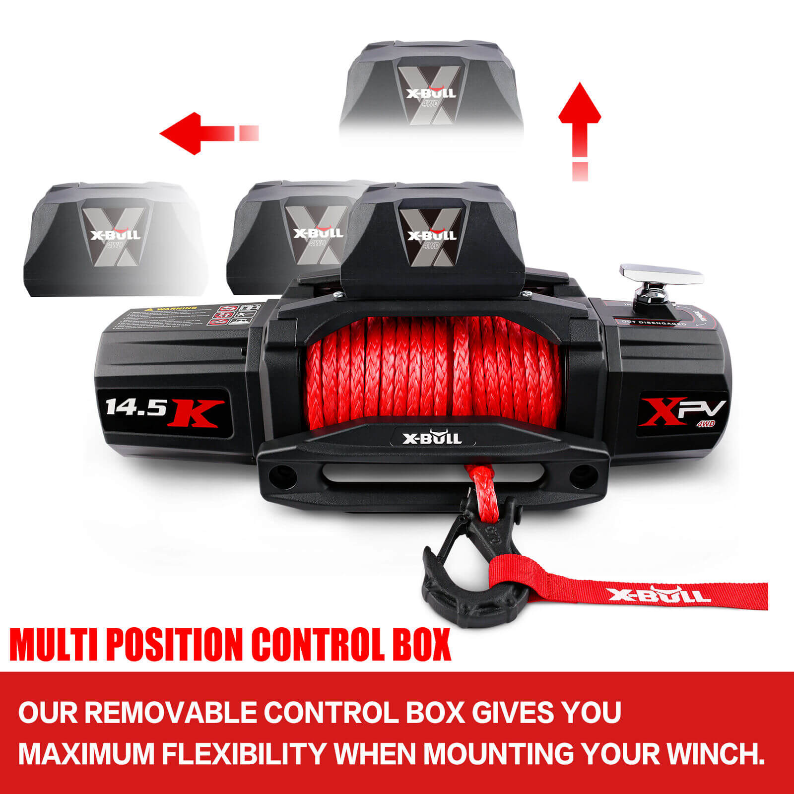 Automotive Parts: X-BULL Electric Winch 12V 14500LBS Synthetic Rope Wireless remote 4WD 4X4 Car Trailer
