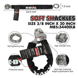 4WD Recovery Tools: X-BULL 4WD Recovery Kit Kinetic Recovery Rope With 14500LBS Electric Winch 12V Winch 4WD 4X4 Offroad
