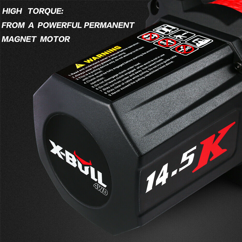 Boating Accessories: X-BULL Electric Winch 12V Synthetic Rope Wireless 14500LB Remote 4X4 4WD Boat