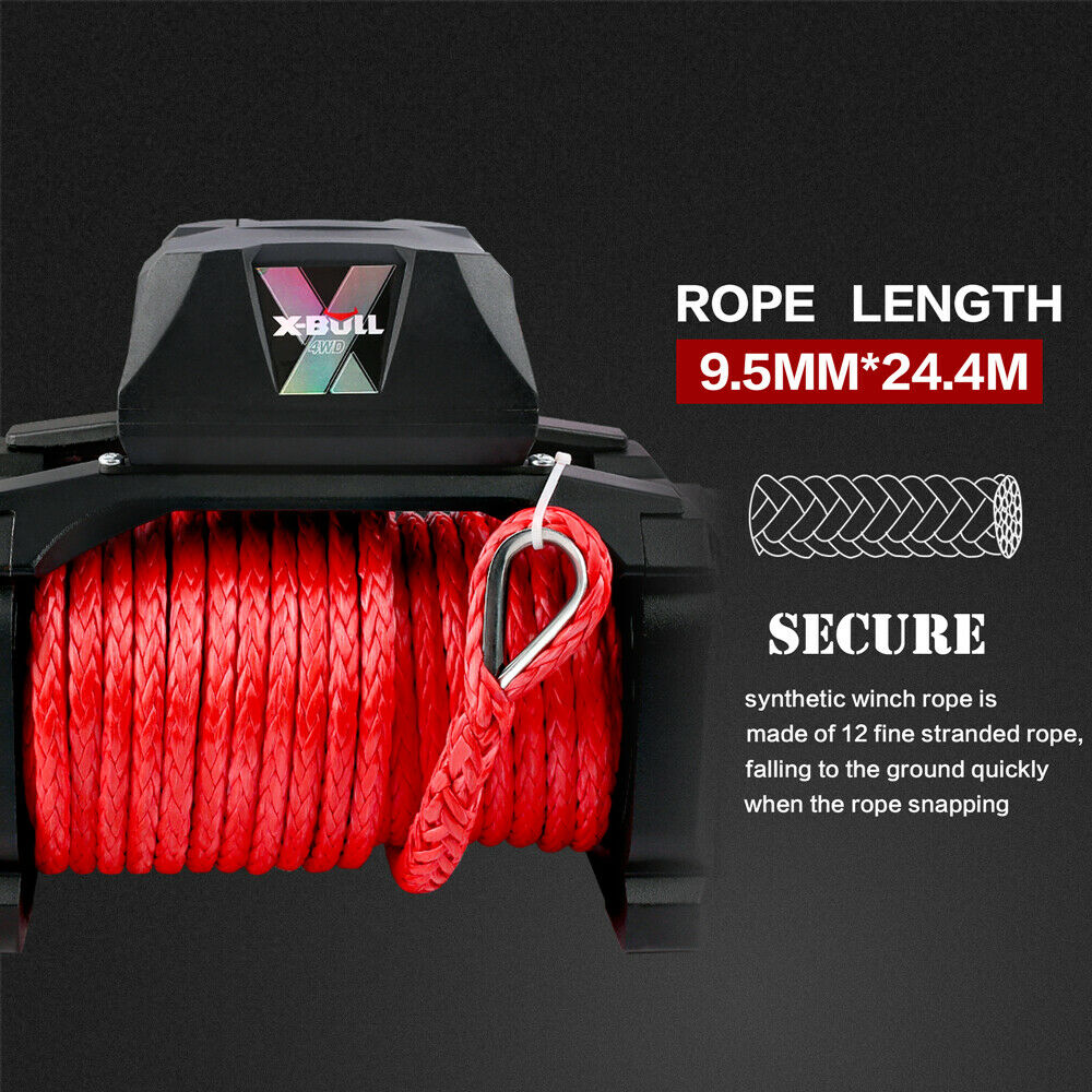 Boating Accessories: X-BULL Electric Winch 12V Synthetic Rope Wireless 14500LB Remote 4X4 4WD Boat