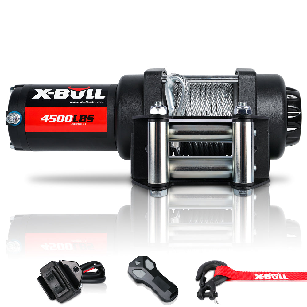 Automotive Lifts & Hoists: X-BULL Electric Winch 12V 4500LBS Steel Cable Wireless remote ATV UTV Boat Trailer
