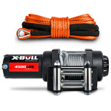 Automotive Lifts & Hoists: X-BULL 12V Electric Winch 4500LB Winch Boat Trailer Steel Cable With 5.5MX13M Synthetic Rope Orange