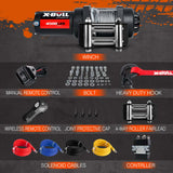 Automotive Lifts & Hoists: X-BULL 12V Electric Winch 4500LB Winch Boat Trailer Steel Cable With 5.5MX13M Synthetic Rope Orange