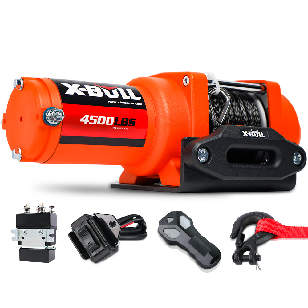 Automotive Parts: X-BULL Electric Winch 12V 4500LBS Synthetic Rope Wireless remote ATV UTV Boat Trailer