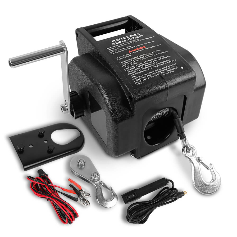 Boating Accessories: X-BULL 5000LBS Electric Boat Winch 12V Portable Detachable Marine Ship Trailer Winch