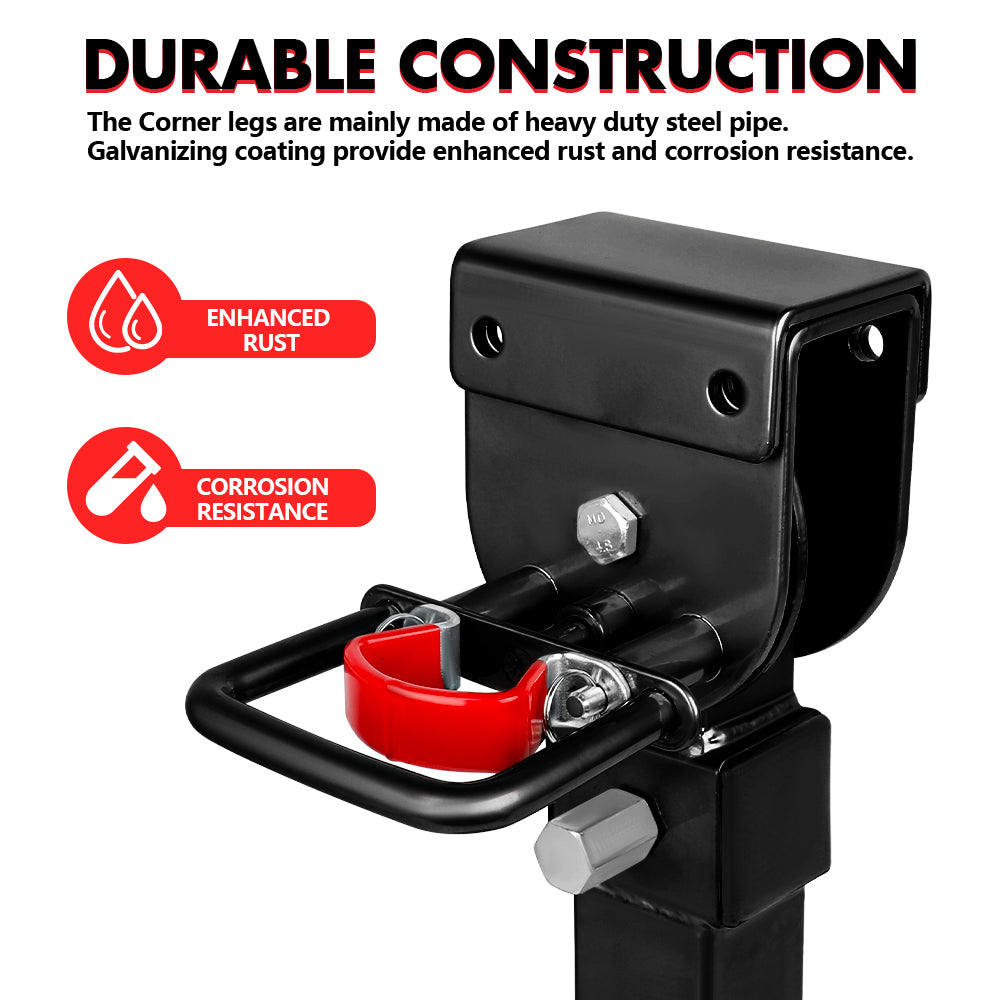 Lifts & Hoists: X-BULL Drop Down Legs 440MM- 560MM Trailer Steel Legs Caravan Corner 1200LBS Black