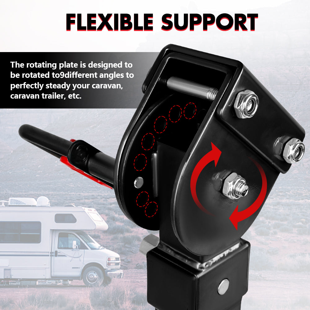 Traffic Control & Parking Tools: X-BULL 4x 440mm Drop Down Corner Legs W/Handle Steel Base Caravan Stabilizer Black