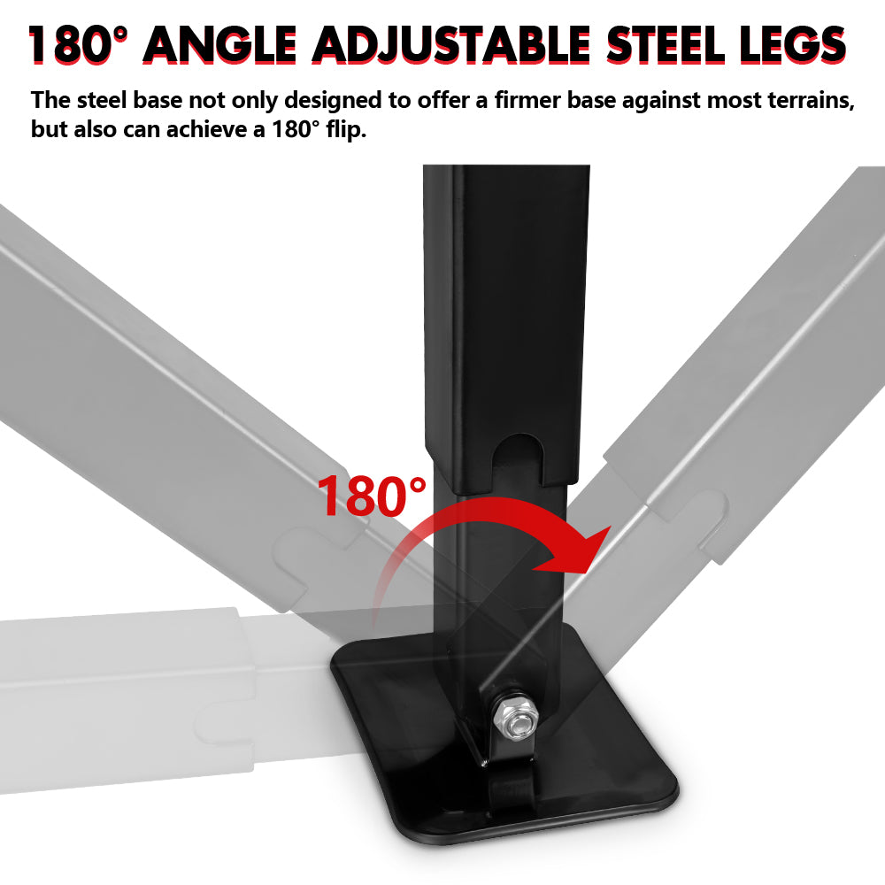 Traffic Control & Parking Tools: X-BULL 4x 440mm Drop Down Corner Legs W/Handle Steel Base Caravan Stabilizer Black