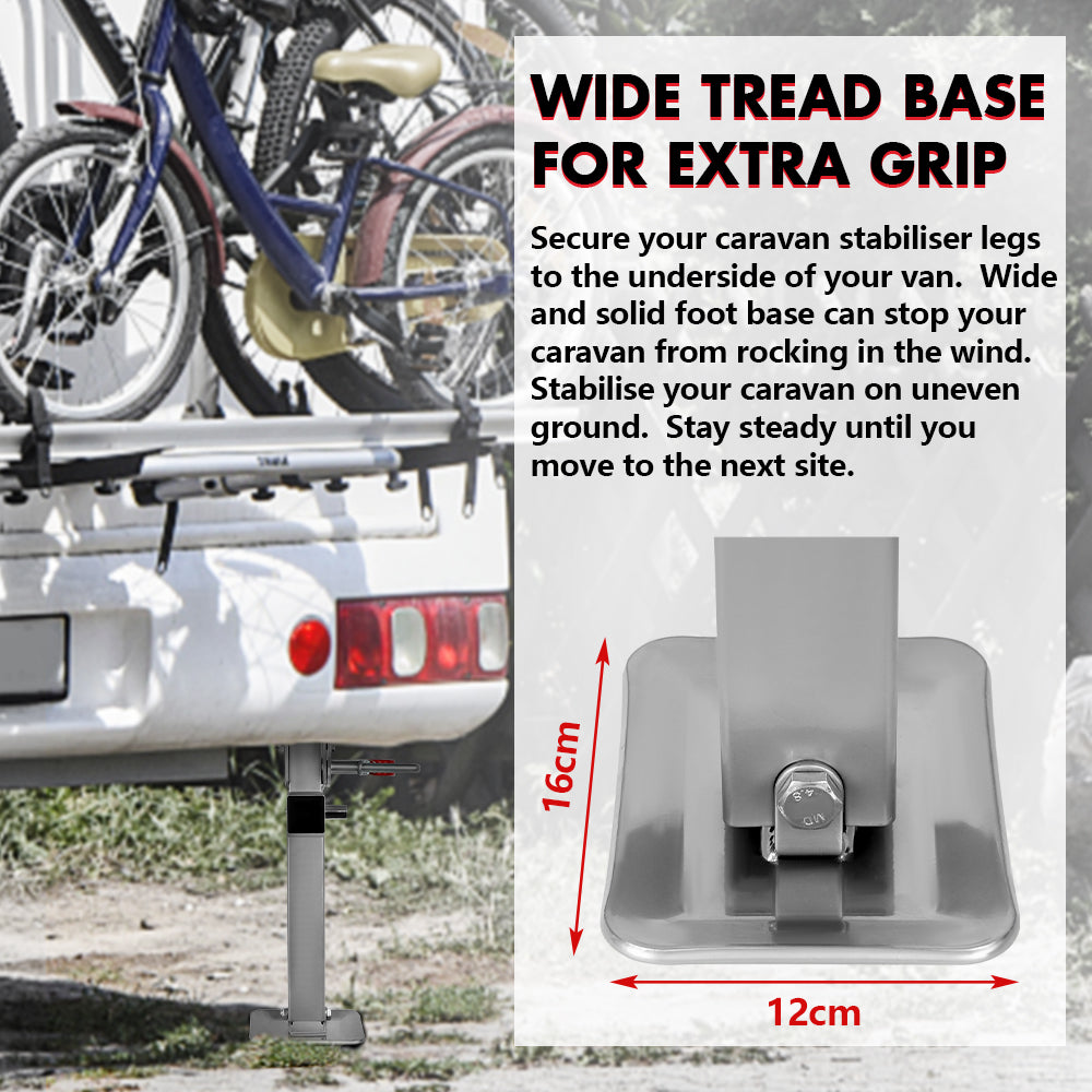Automotive Parts: X-BULL 4x 440mm Drop Down Corner Legs Steadies Handle Steel Foot Caravan Trailer Silver