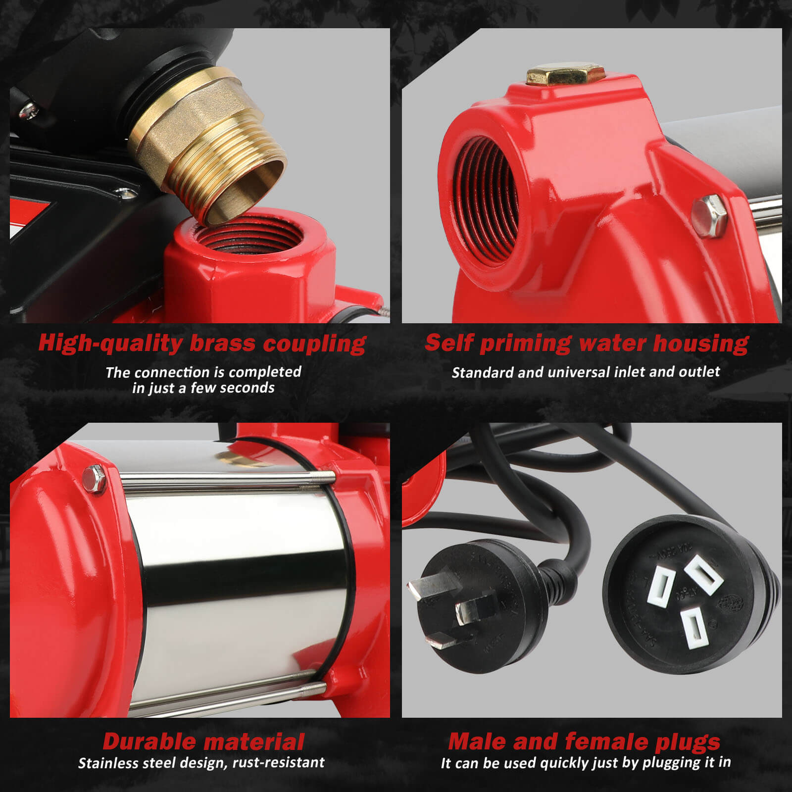 Aquarium Filters & Pumps: ETOSHA 2000W Garden Water Pump High Pressure 4-Stage Tank Farm Irrigation Pump