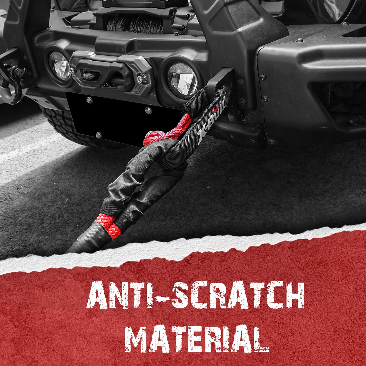 4WD Recovery Tools: X-BULL Recovery Ring Soft Shackle Kit Snatch Block Pulley Rope Snatch Ring 4WD