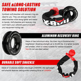 Bicycle Stands & Storage: X-BULL Soft Shackle Synthetic Rope Recovery Snatch Ring /Recovery Hitch Receiver