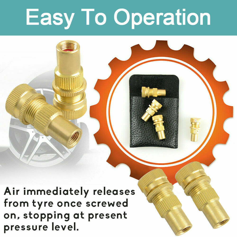 4WD Recovery Tools: X-BULL Tyre Deflators Brass Air Deflator 0-60 PSI Tire Valve Core Tool Automatic