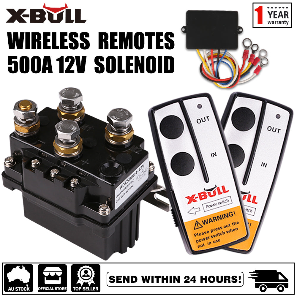 4WD Recovery Tools: X-BULL Winch Solenoid Relay 12V 500A Winch Controller Twin Wireless Remote4WD4x4