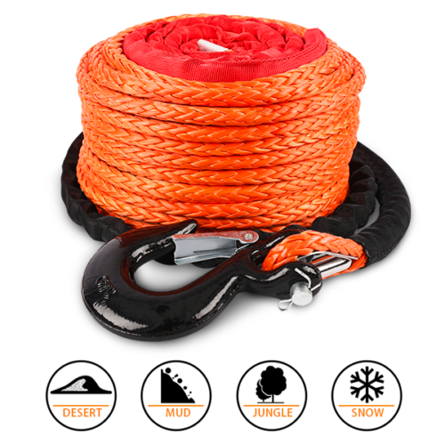 Automotive Repair & Speciality Tools: ZESUPER Winch Rope 9.5MM X 30M Dyneema SK75 Hook Synthetic Car Tow Recovery Cable Hook