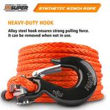 Automotive Repair & Speciality Tools: ZESUPER Winch Rope 9.5MM X 30M Dyneema SK75 Hook Synthetic Car Tow Recovery Cable Hook