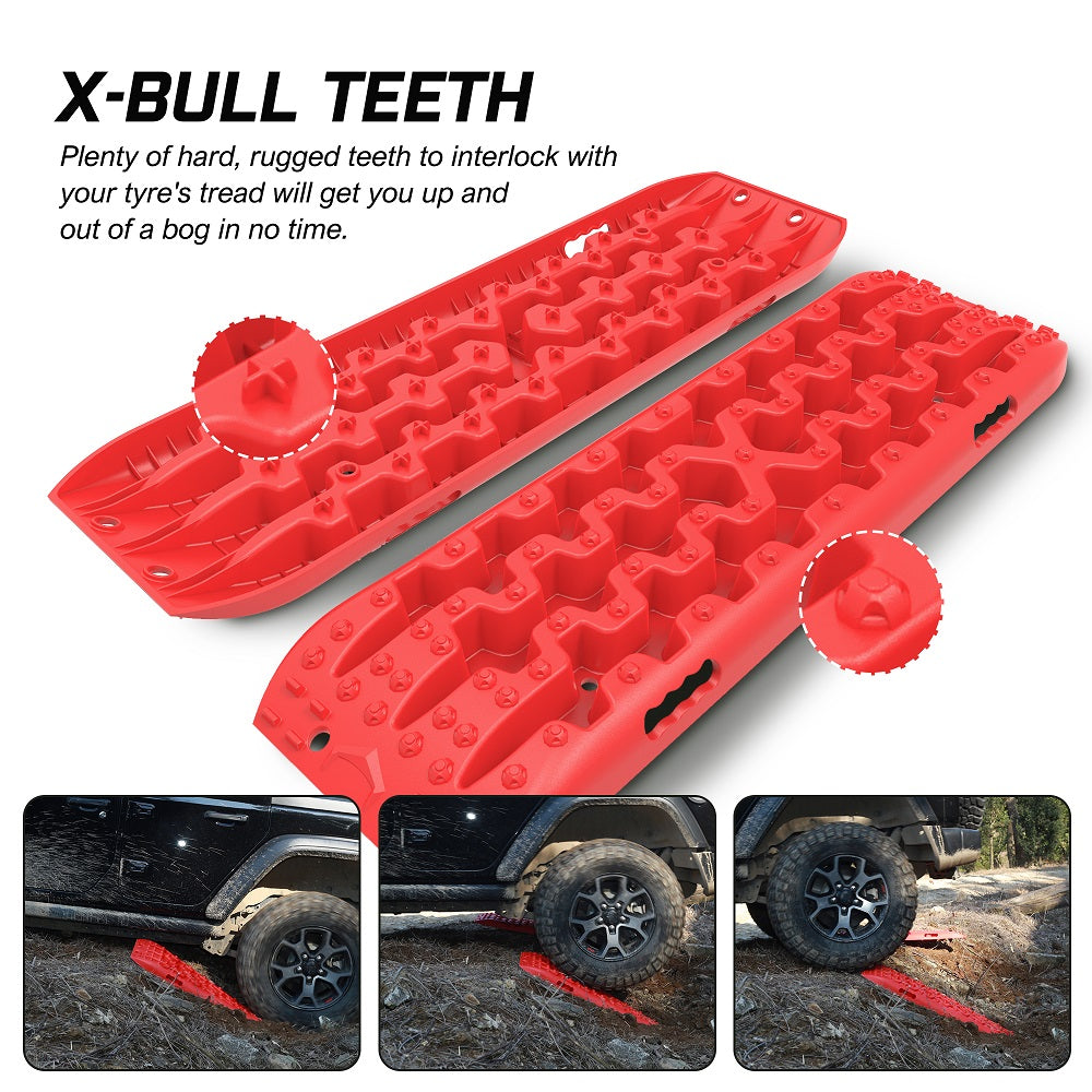 4WD Recovery Tools: X-BULL Recovery tracks Sand tracks KIT Carry bag mounting pin Sand/Snow/Mud 10T 4WD-red Gen3.0