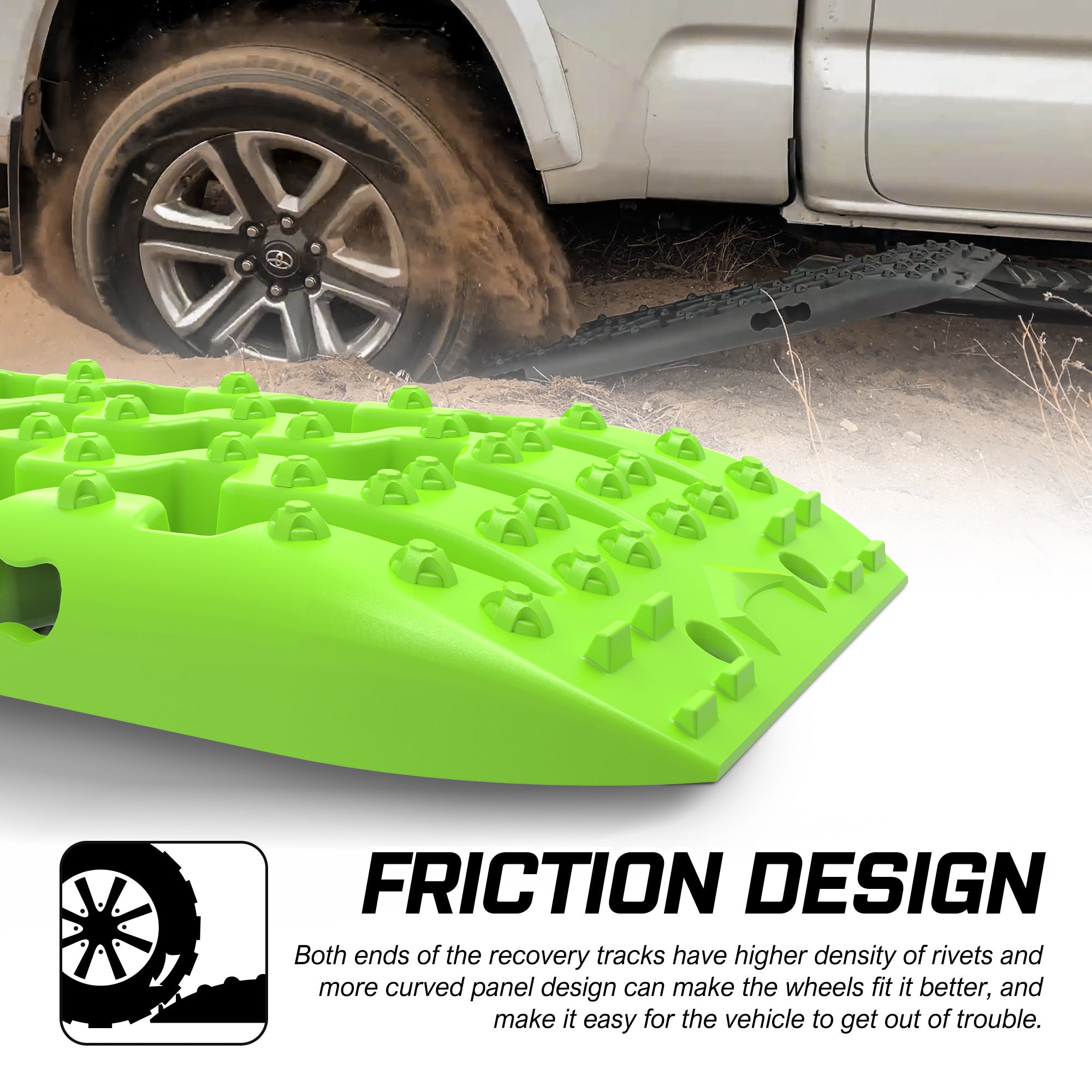 4WD Recovery Tools: X-BULL Recovery tracks Sand tracks KIT Carry bag mounting pin Sand/Snow/Mud 10T 4WD-GREEN Gen3.0