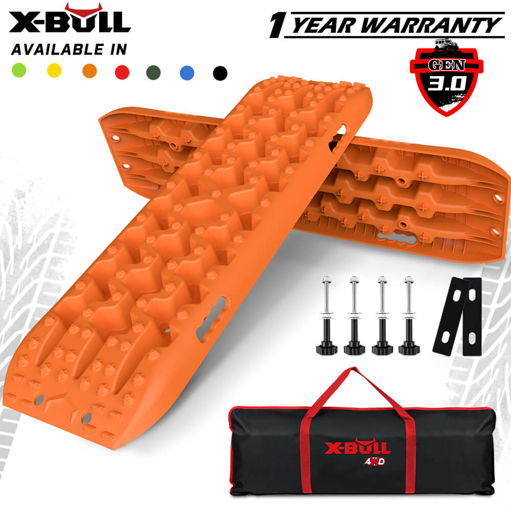 4WD Recovery Tools: X-BULL Recovery tracks Sand tracks KIT Carry bag mounting pin Sand/Snow/Mud 10T 4WD-Orange Gen3.0