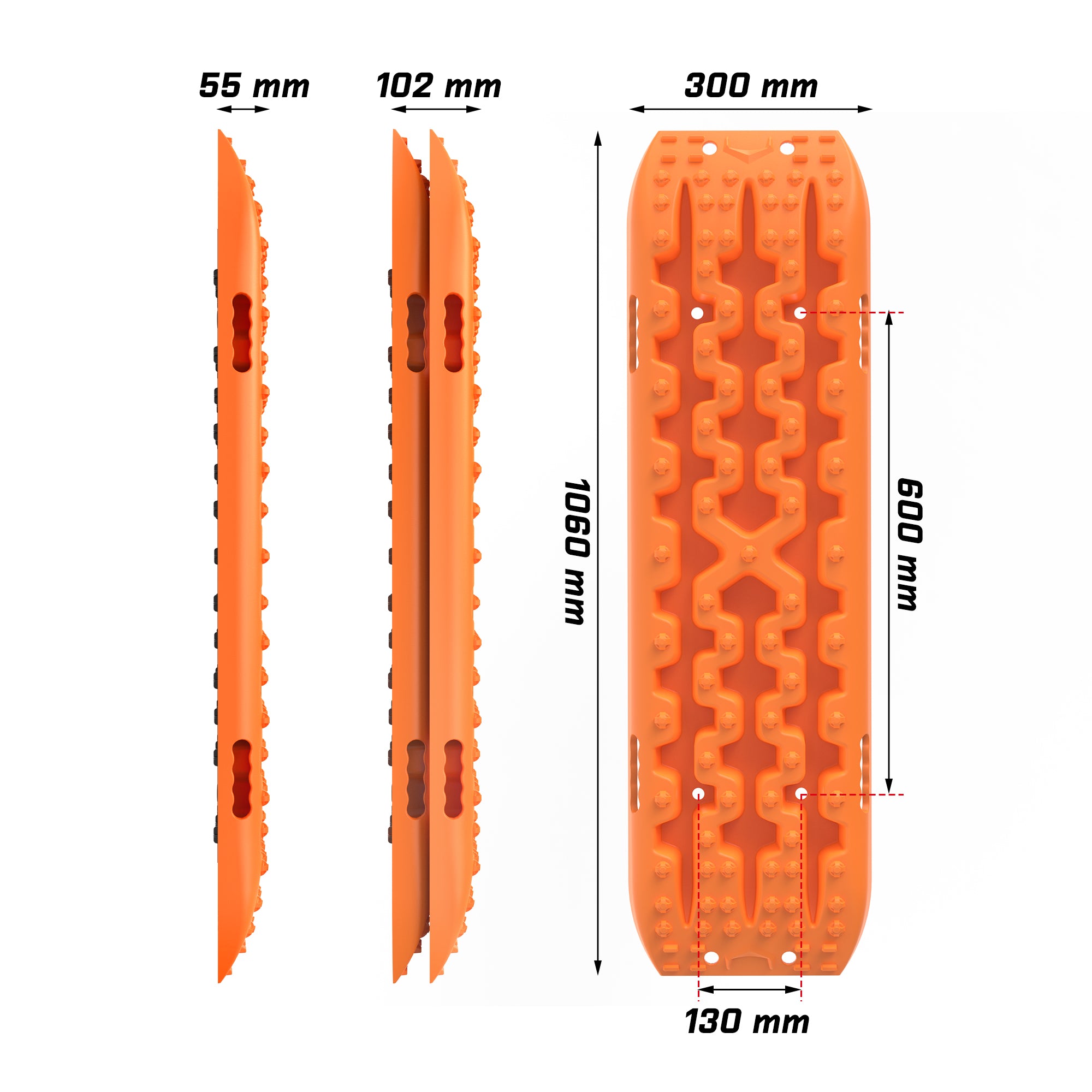 4WD Recovery Tools: X-BULL Recovery tracks Sand tracks KIT Carry bag mounting pin Sand/Snow/Mud 10T 4WD-Orange Gen3.0