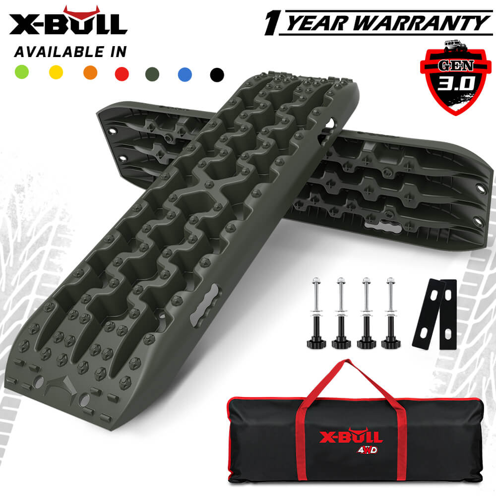 4WD Recovery Tools: X-BULL Recovery tracks Sand tracks KIT Carry bag mounting pin Sand/Snow/Mud 10T 4WD-OLIVE Gen3.0