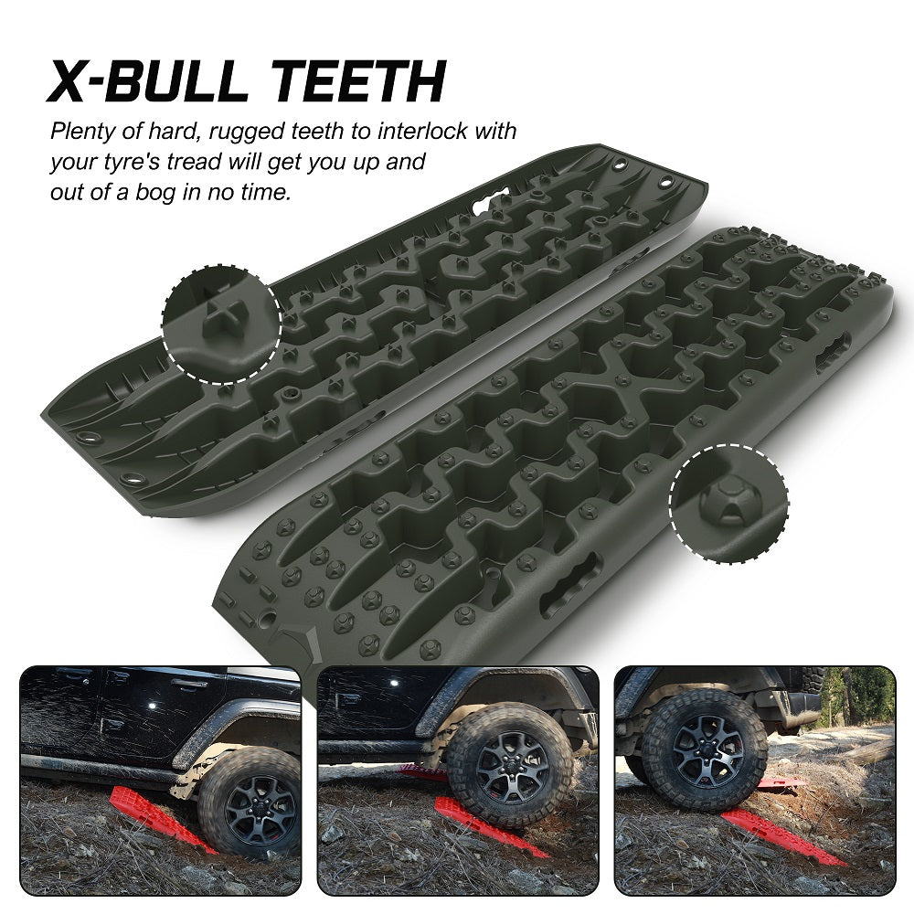 4WD Recovery Tools: X-BULL Recovery tracks Sand tracks KIT Carry bag mounting pin Sand/Snow/Mud 10T 4WD-OLIVE Gen3.0