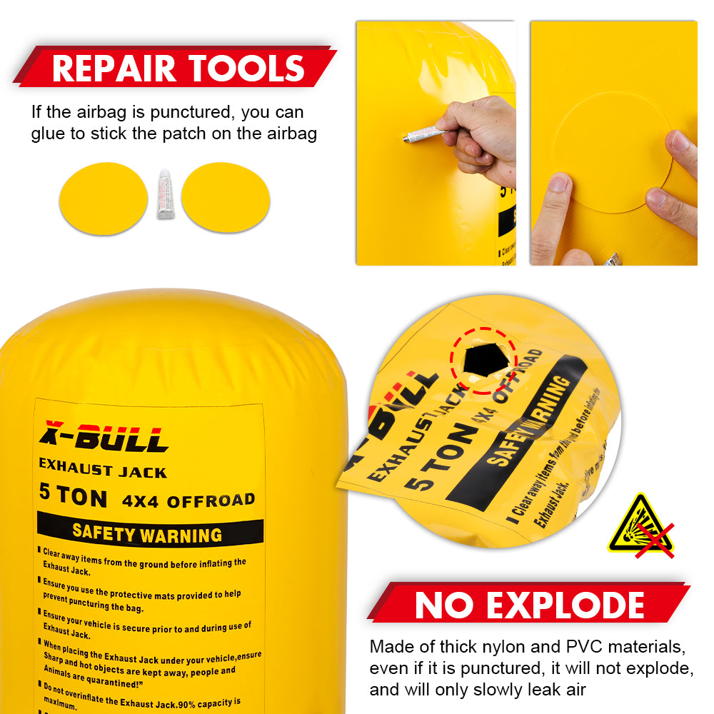 Fuel & Exhaust: X-BULL Exhaust Jack Recovery Jack Air Bag Multi Layer Truck Rescue Kit 4x4 4WD 10 Units