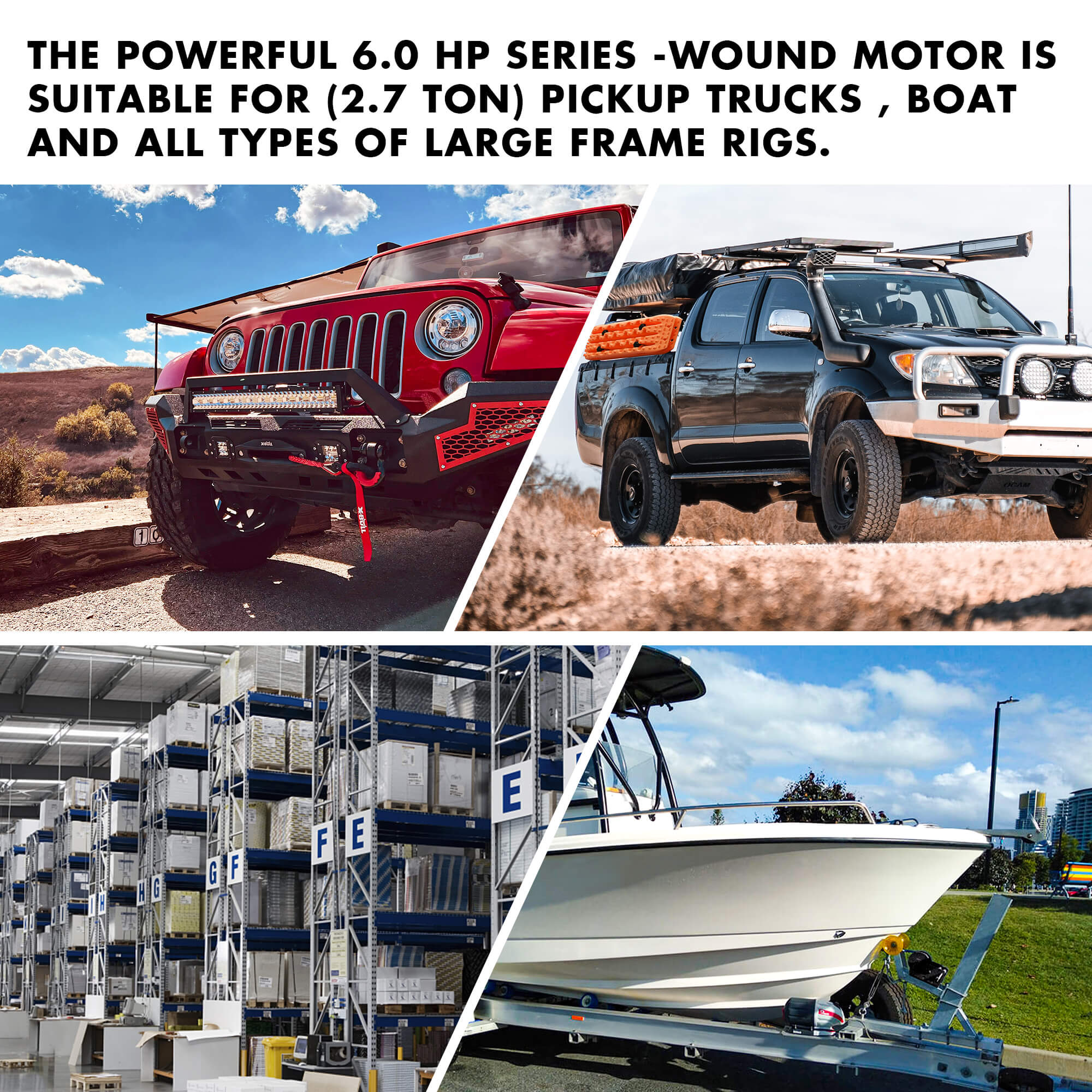 4WD Recovery Tools: X-BULL 12000LBS Electric Winch 12V 4x4 synthetic rope 4WD Car with winch mounting plate