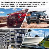 4WD Recovery Tools: X-BULL 12000LBS Electric Winch 12V 4x4 synthetic rope 4WD Car with winch mounting plate