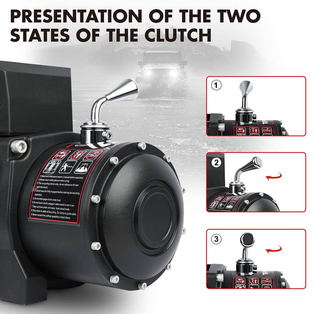 4WD Recovery Tools: X-BULL 12000LBS Electric Winch 12V 4x4 synthetic rope 4WD Car with winch mounting plate