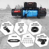 4WD Recovery Tools: X-BULL 12V Electric Winch 12000LBS synthetic rope 4wd Jeep with winch cover