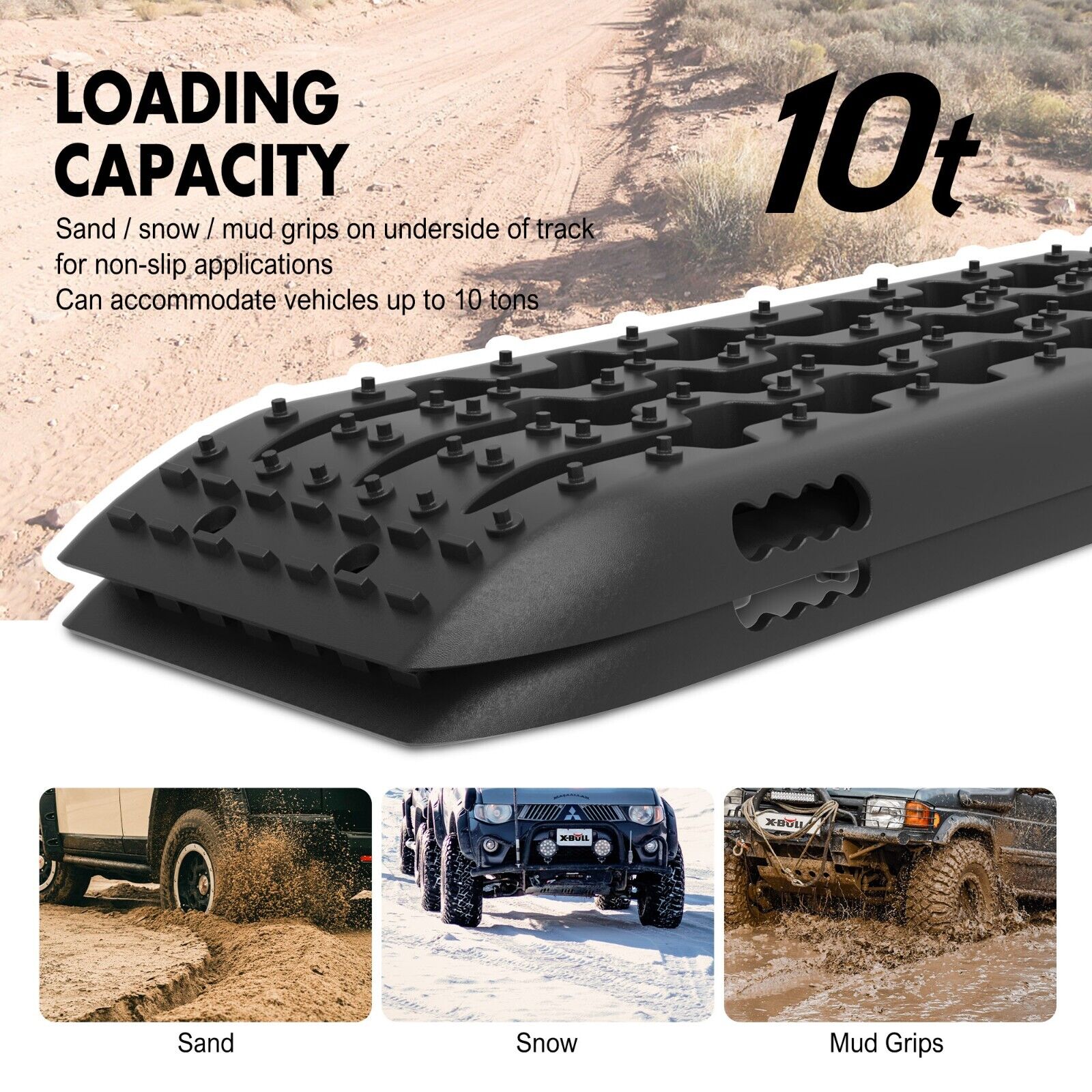4WD Recovery Tools: X-BULL Winch Recovery Kit 13PCS Recovery tracks /Snatch Strap Off Road 4X4