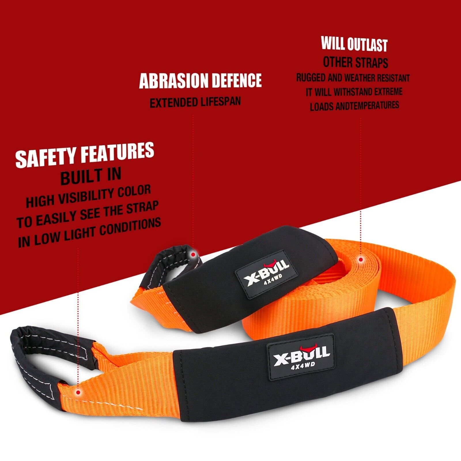4WD Recovery Tools: X-BULL Winch Recovery Kit 13PCS Recovery tracks /Snatch Strap Off Road 4X4