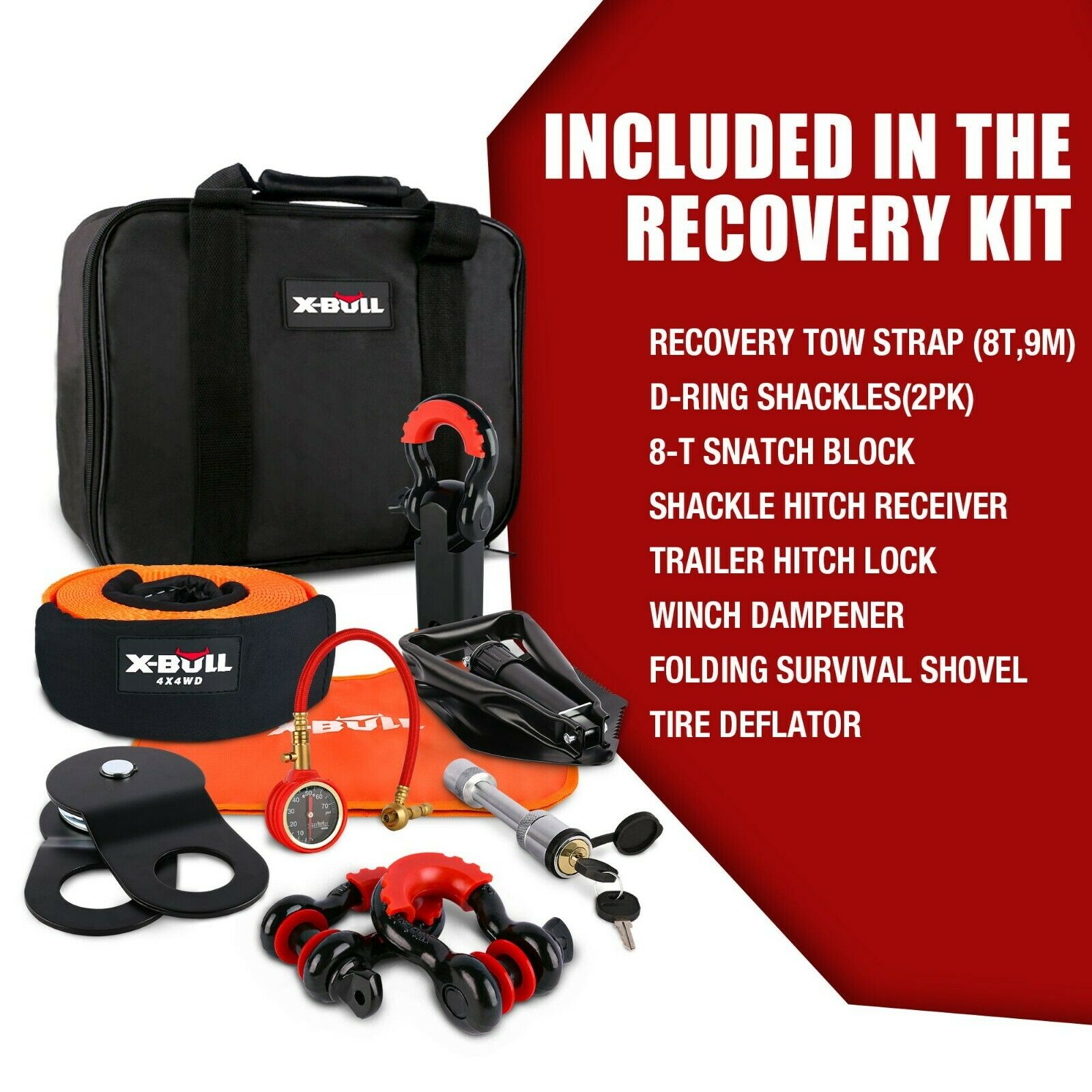 Automotive Parts: X-BULL Winch Recovery Kit Recovery tracks /Snatch Strap Off Road 4WD