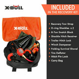 4WD Recovery Tools: X-BULL Winch Recovery Kit 11PCS 4WD 4x4 Pack Off Road Snatch Strap Essential