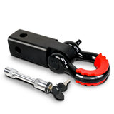 4WD Recovery Tools: X-BULL Hitch Receiver 5T Recovery Receiver with Bow Shackle Tow Bar Off Road 4WD