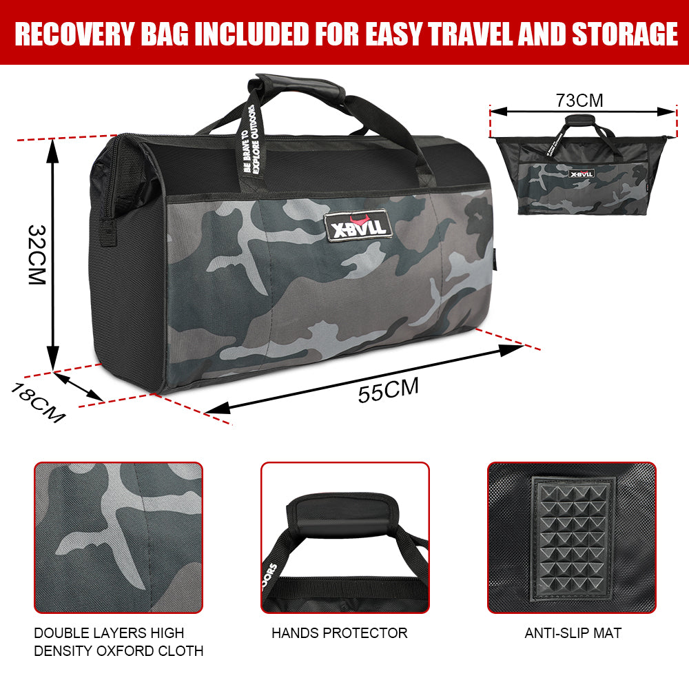 4WD Recovery Tools: X-BULL Recovery Kit 4X4 Off-Road Kinetic Rope Snatch Strap Winch Damper 4WD13PCS