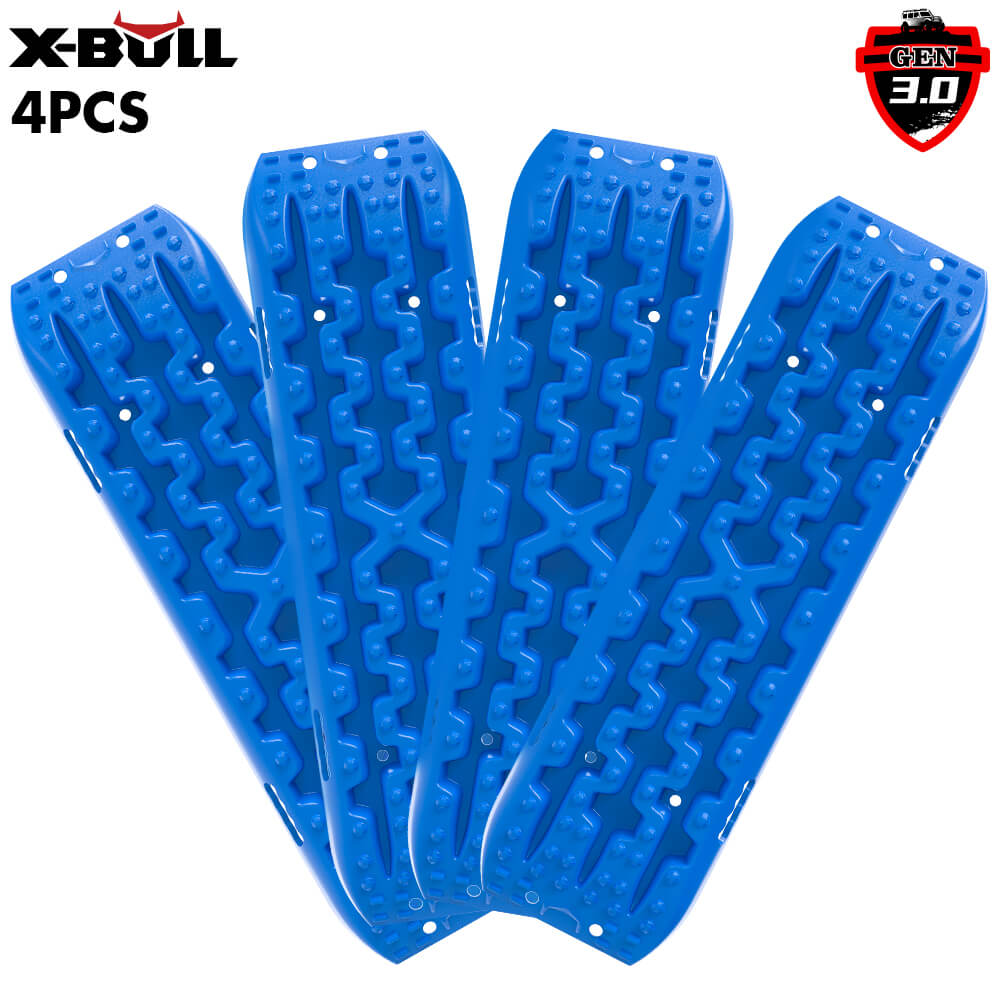 4WD Recovery Tools: X-BULL Recovery tracks Mud Snow / Sand tracks / Grass 4X4 Caravan 2pairs 4WD Gen 3.0 - Blue