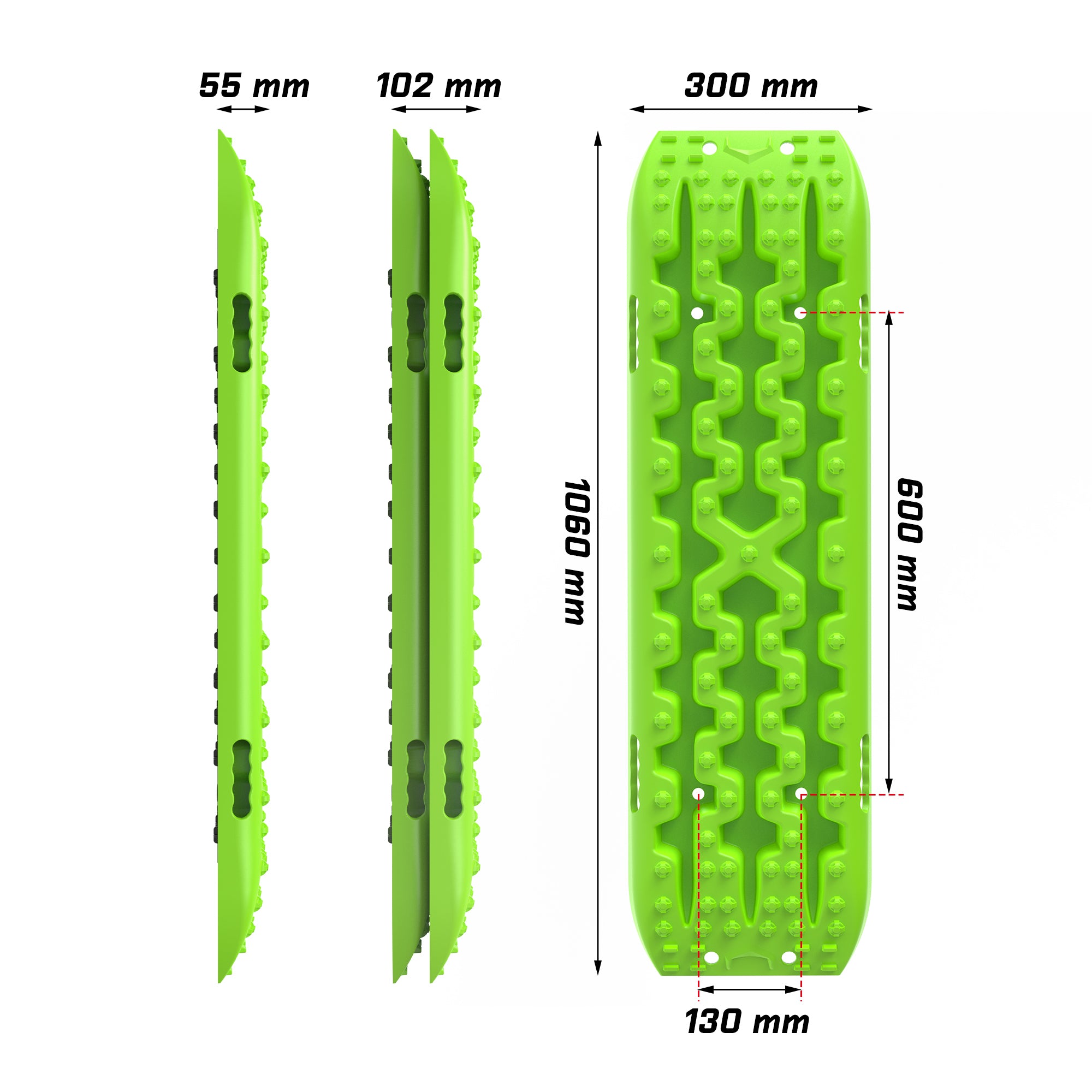 4WD Recovery Tools: X-BULL Recovery tracks Sand tracks 2pcs Sand / Snow / Mud 10T 4WD Gen 3.0 - Green