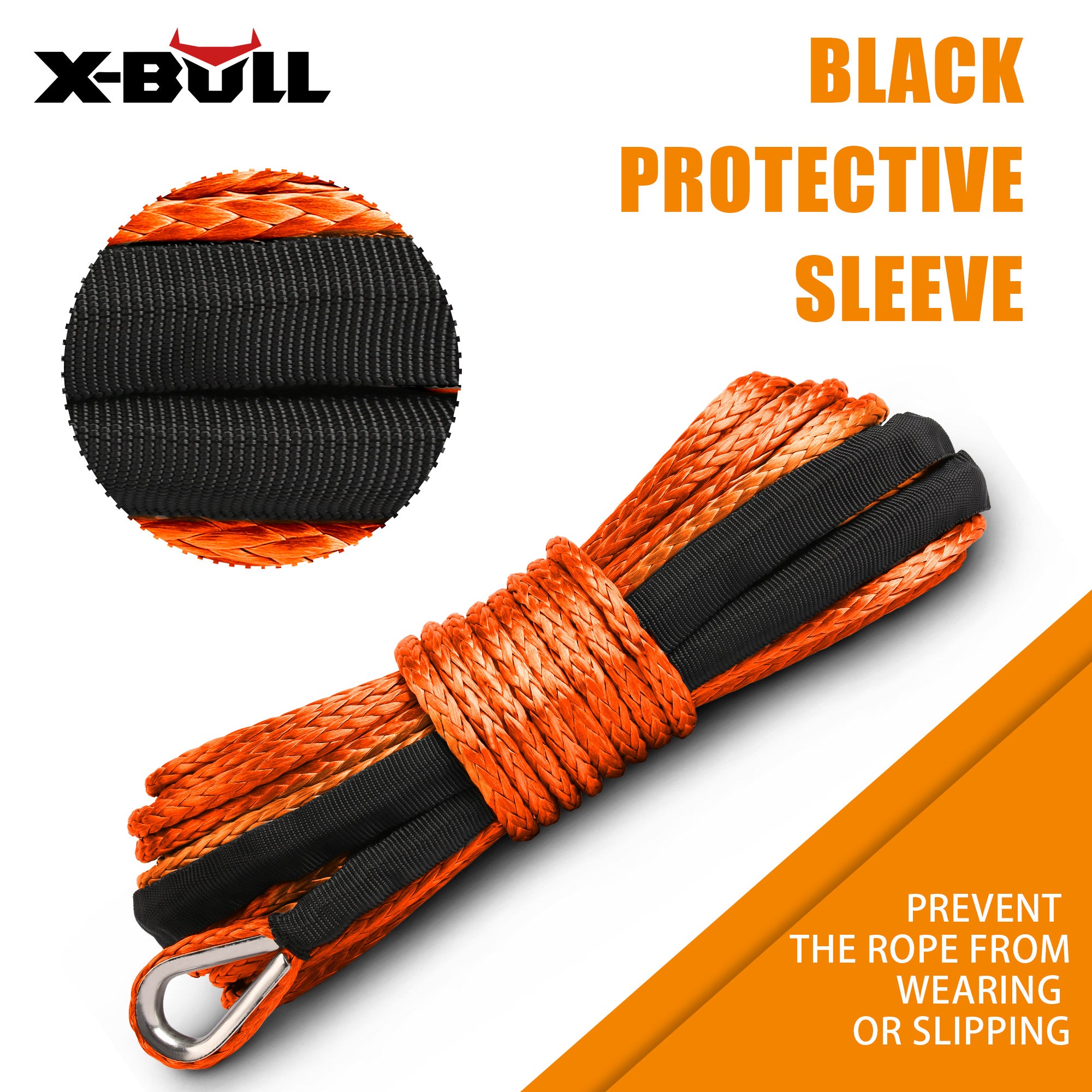 Automotive Parts: X-BULL Dyneema Synthetic Rope Winch Cable SK75 5.5MM x 13M Car Tow Recovery Strap