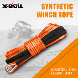Automotive Parts: X-BULL Dyneema Synthetic Rope Winch Cable SK75 5.5MM x 13M Car Tow Recovery Strap