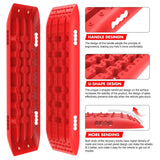 X-BULL Recovery tracks 10T Sand Mud Snow 2 pairs Offroad 4WD 4x4 2pc 91cm Gen 2.0 - red